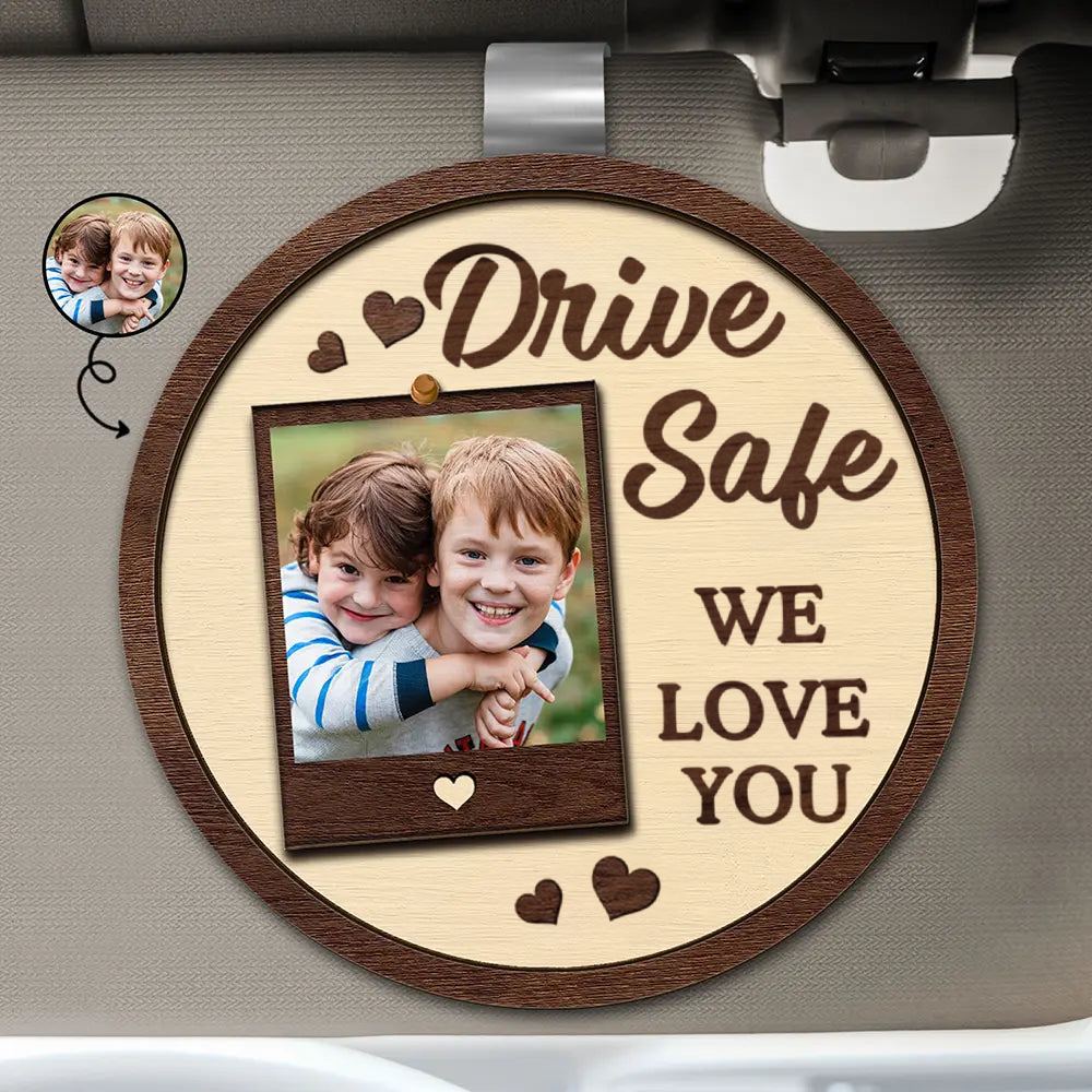 Personalised Drive Safe Car Sun Visor Clip with Photo