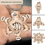 Personalised Acrylic Keyring for Dad - Fist-Bump-Design
