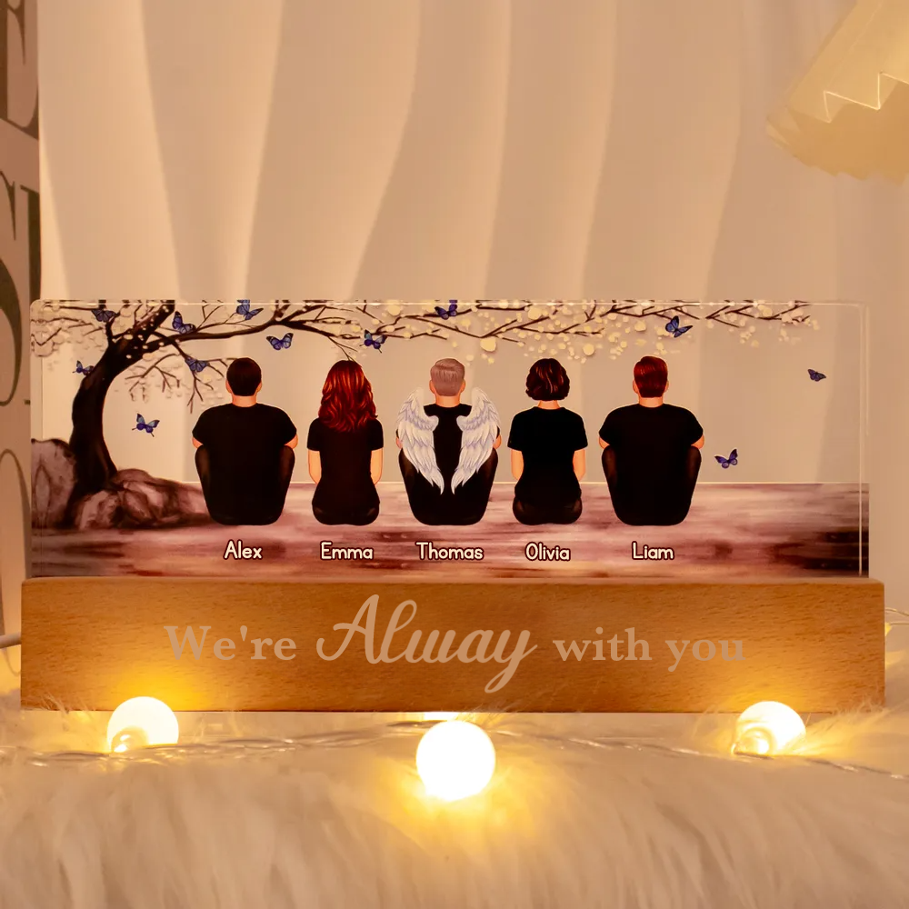 Personalised Memorial LED Night Light - Family under the Tree Design