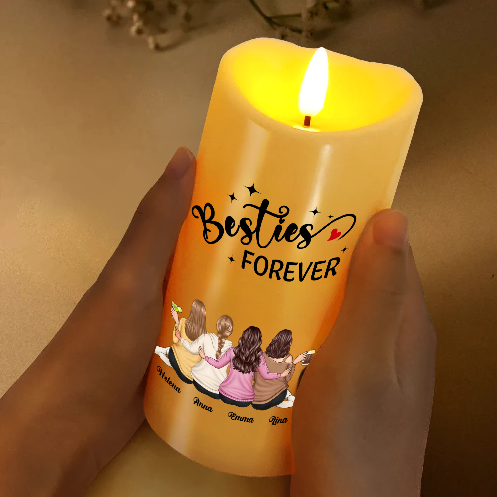 Personalised LED Candle for Besties and Sisters