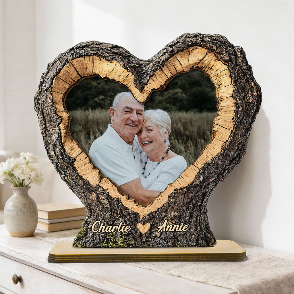Pesonalised 2-Layer Wooden Plaque with Photo for Couples