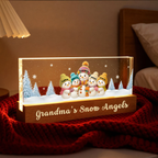 Personalised Grandma LED Night Light with Names & Text - Snowman Design