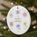 Personalised Ceramic Ornament for Grandma - Birth Flowers Design