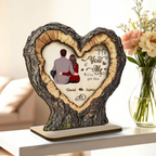 Personalised Couple Layered Wooden Plaque - Heart and Hugging Couple Design