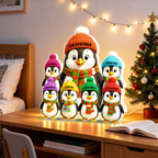 Personalised Grandma LED Light Box with Names - Penguins Design