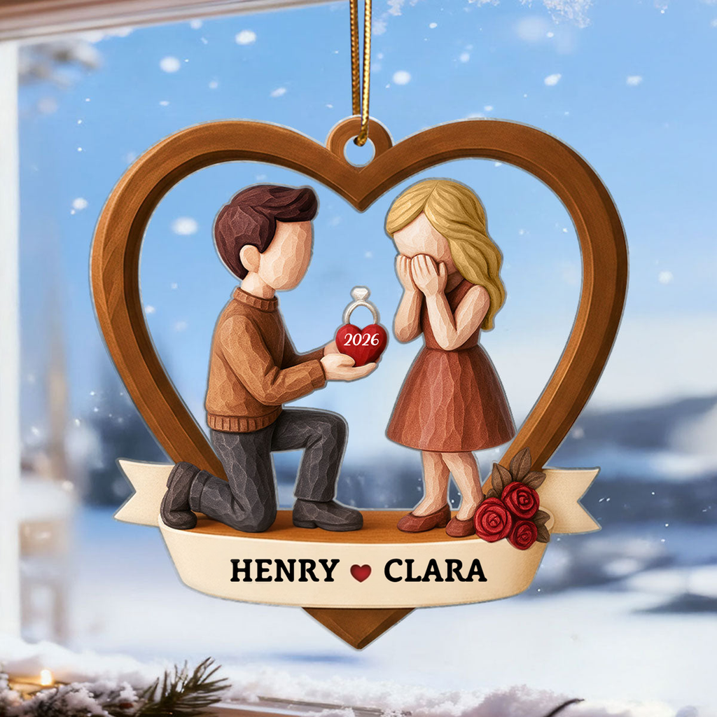Personalised Couple Acrylic Hanging Ornament- Proposal Design