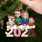 Personalised Family Acrylic Christmas Ornament - 2026 Design