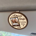 Personalised Drive Safe Car Sun Visor Clip with Photo