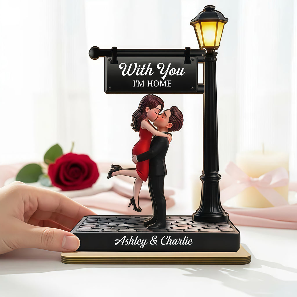 Personalised Couple Wooden Plaque - Lantern Design
