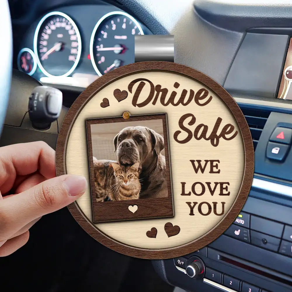 Personalised Drive Safe Car Sun Visor Clip with Photo