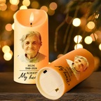 Personalised Memorial LED Candle with Photo & Quote