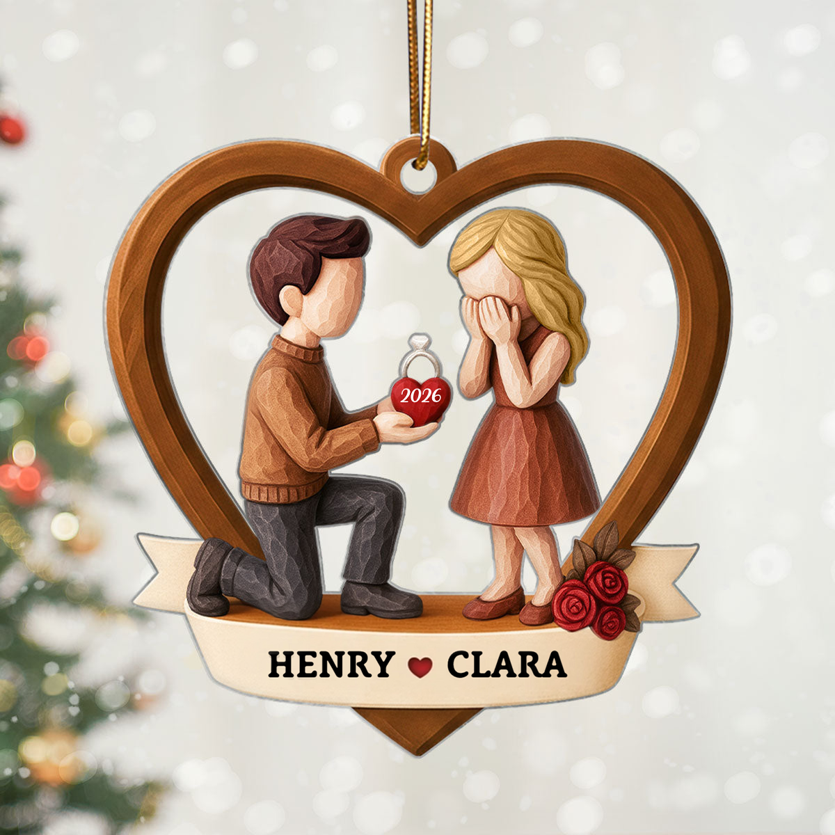 Personalised Couple Acrylic Hanging Ornament- Proposal Design