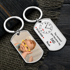 Personalised  Baby Photo Resin Keyring - Clock Design