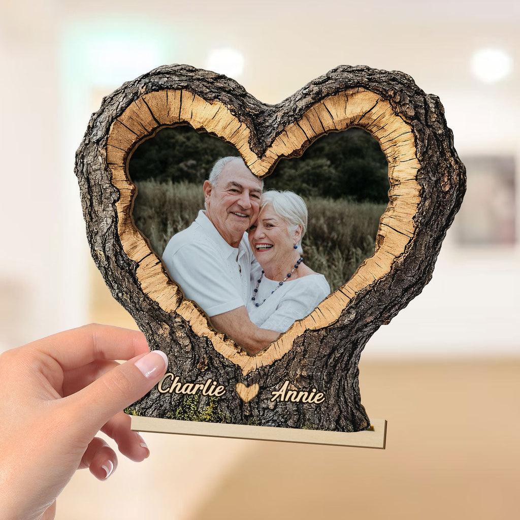 Pesonalised 2-Layer Wooden Plaque with Photo for Couples