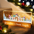 Personalised Grandma LED Night Light with Names & Text - Snowman Design