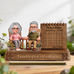 Personalised Anniversary Layered Wooden Plaque - Couples and Calendar Design