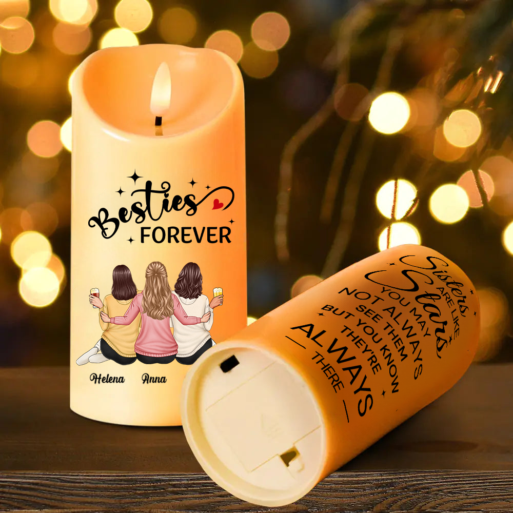 Personalised LED Candle for Besties and Sisters