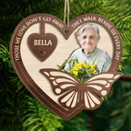 Personalised Memorial Wooden Christmas Ornament with Photo