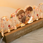 Personalised Mum LED Night Light with Photo and Birth Flowers