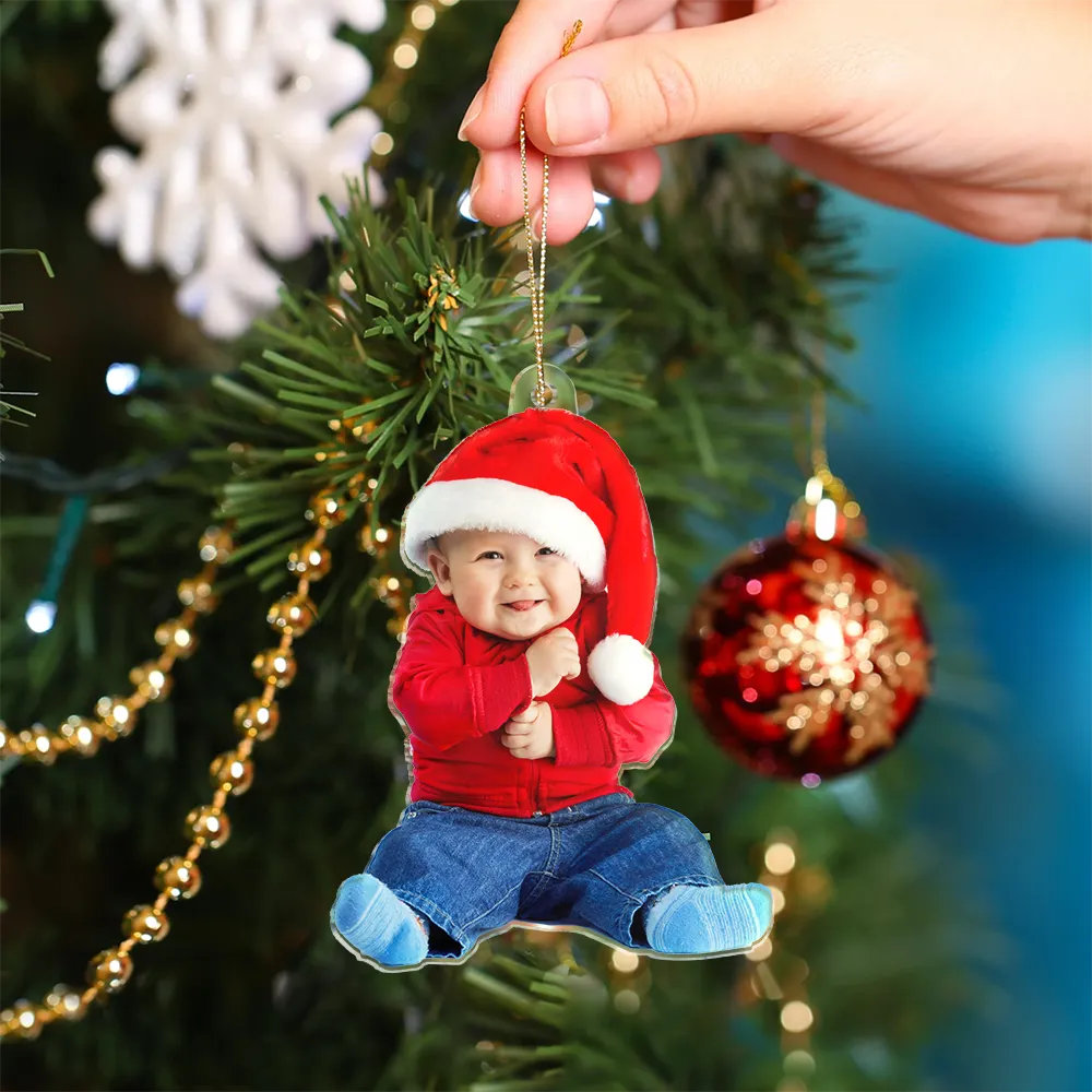 Personalised Acrylic Hanging Ornament with Photo - Double-Sided Print