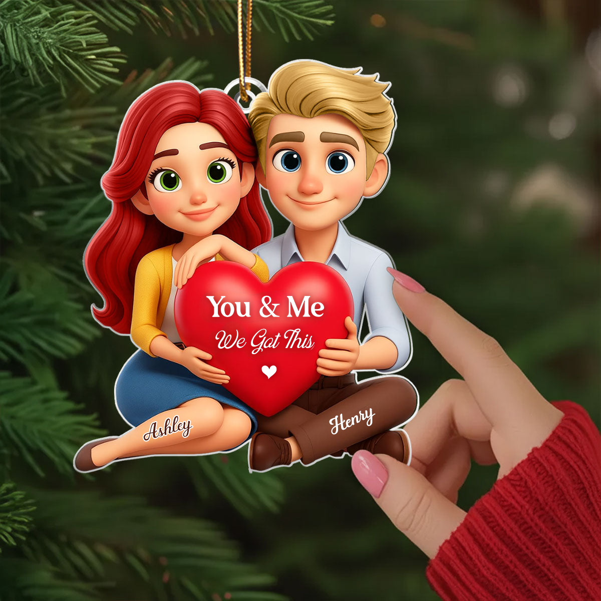 Personalised Acrylic Car Ornament for Couples - Be Mine