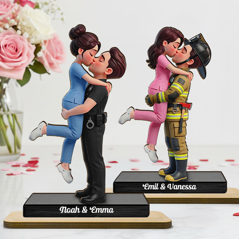 Personalised Couple Wooden Plaque - Uniform Couple Design
