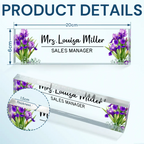 Personalised Name Plate Acrylic Plaque - Birth Flower Design
