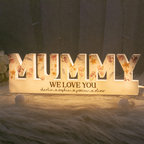 Personalised Birth Flower LED Light Box - Mum or Grandma Design