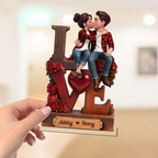 Personalised Couple Wooden Plaque - with "LOVE" Design