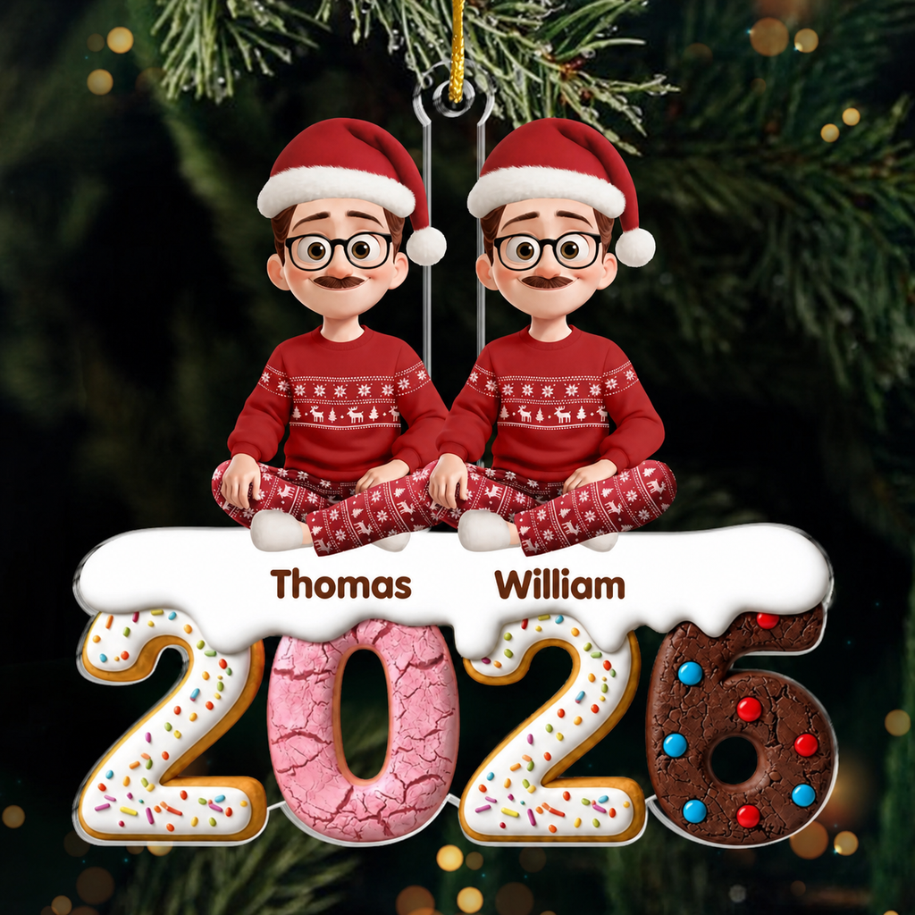 Personalised Family Acrylic Christmas Ornament - 2026 Design
