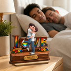 Personalised Layered Wooden Plaque for LGBT Couples - Love Design