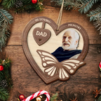 Personalised Memorial Wooden Christmas Ornament with Photo