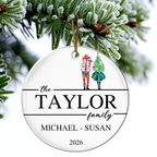 Personalised Family Ceramic Christmas Ornament with Names