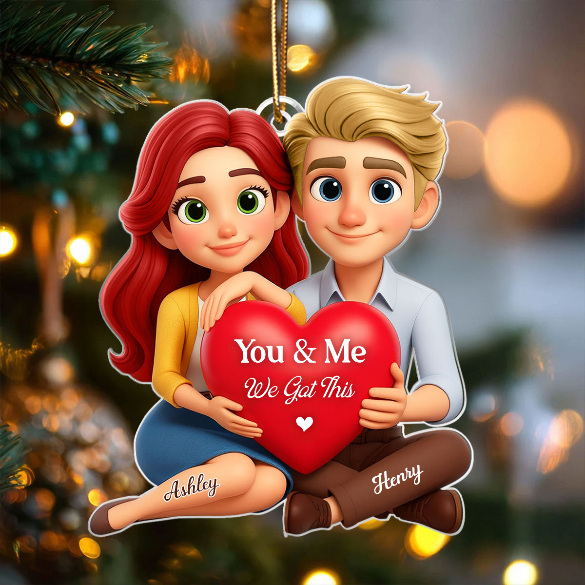 Personalised Acrylic Car Ornament for Couples - Be Mine