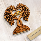 Personalised Couple Wooden Plaque with Name & Date - Tree & Rings Design