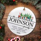 Personalised Family Ceramic Christmas Ornament with Names
