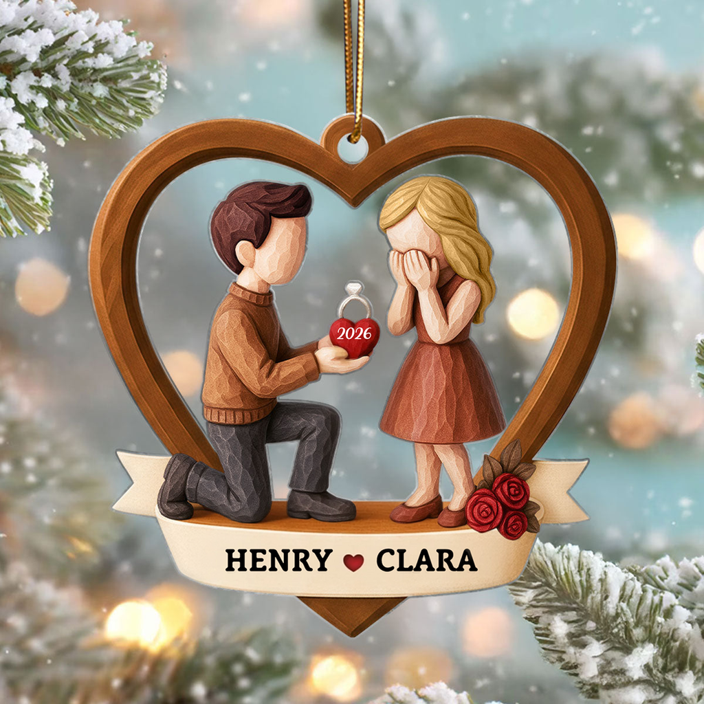 Personalised Couple Acrylic Hanging Ornament- Proposal Design