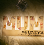 Personalised Birth Flower LED Light Box - Mum or Grandma Design
