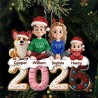 Personalised Family Acrylic Christmas Ornament - 2026 Design
