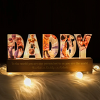 Personalised Daddy LED Night Light with Photos and Text