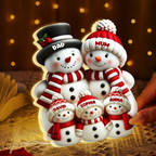 Personalised LED Light Box for Grandma and Grandad - Snowman Design