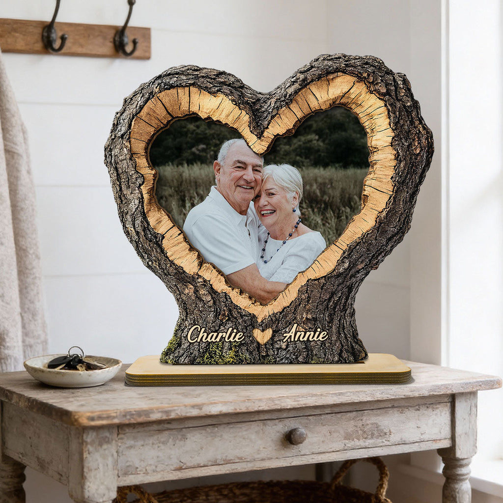 Pesonalised 2-Layer Wooden Plaque with Photo for Couples