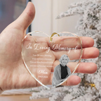 Personalised Memorial Glass Ornament with Photo - "In Loving Memory of"