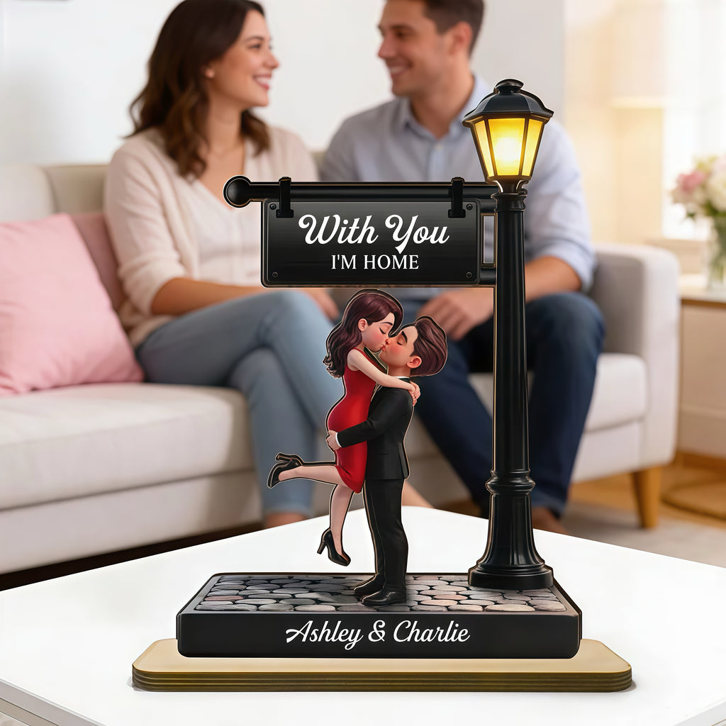 Personalised Couple Wooden Plaque - Lantern Design
