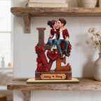 Personalised Couple Wooden Plaque - with "LOVE" Design