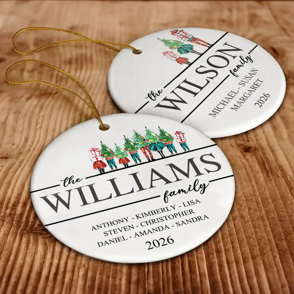 Personalised Family Ceramic Christmas Ornament with Names
