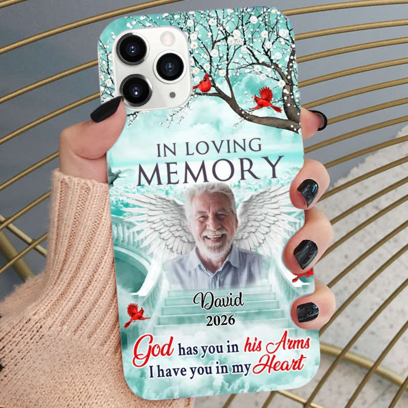 Personalised Silicone Phone Case with Photo - In Loving Memory Design