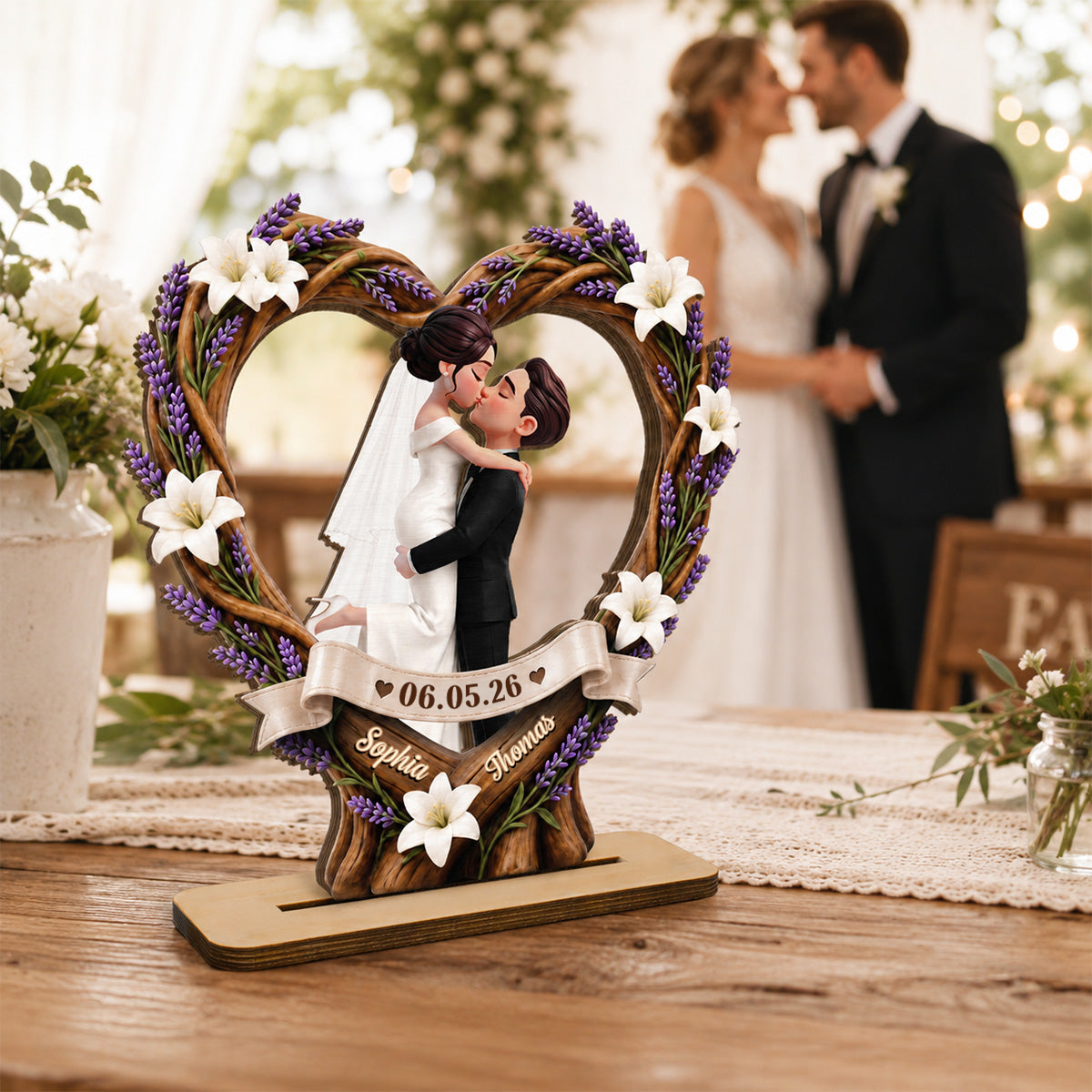 Personalised Wedding Wooden Plaque for Couples Anniversary Gift