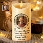 Personalised Memorial LED Candle with Photo & Quote - Always Loved