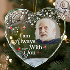 Personalised Memorial Glass Christmas Ornament with Photo & Sentiment